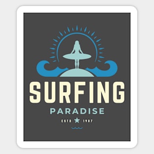 Surfing Paradise Surfer Surf Sticker